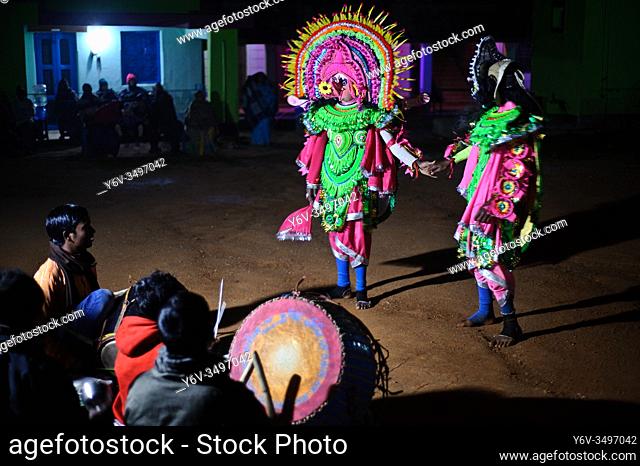 Purulia Chhau dance ( West Bengal, India). It is performed in the courtyard of a hotel