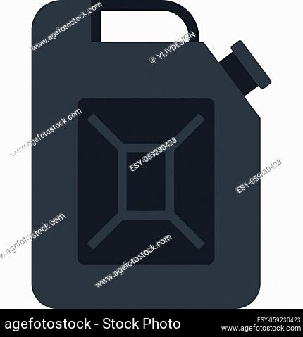 Black jerrycan icon in flat style isolated on white background vector illustration