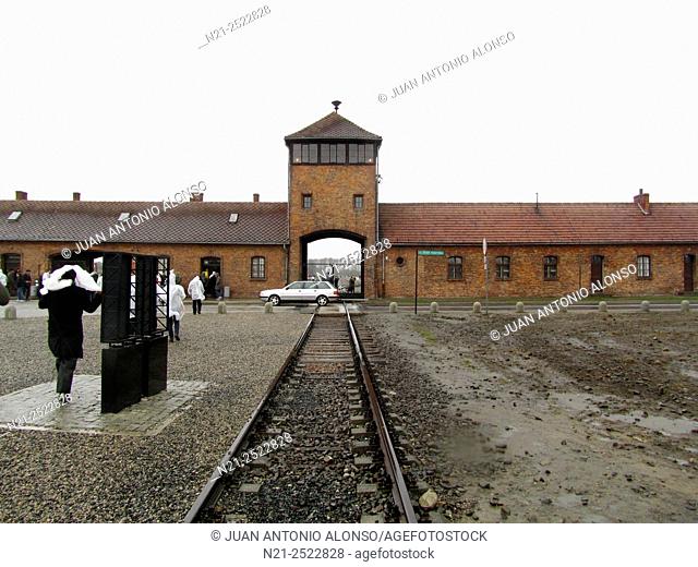 Auschwitz II - Birkenau Extermination Camp main entrance. Oswiecim, Poland, Europe