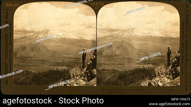 Cloud capped Mt. Shasta (14440 ft.) and Muir's Peak, northern California, U. S. A. Additional title: The ""Perfec"" stereograph. H.C. White Co
