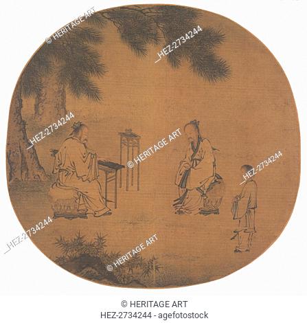 Listening to the Qin (Zither), 1150 - after 1225. Creator: Liu Songnian (Chinese, c. 1150-after 1225)