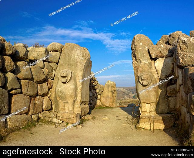 Lion Gate, Hattusha, Hittite capital, Bogazkale, Central Anatolia, Turkey