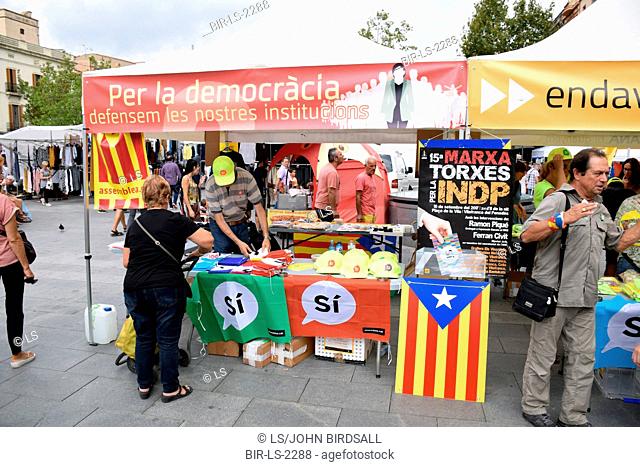 Catalonia, Spain Sep 2017.Vilafranca del Penedes. On 1 October Catalans will go to the polls to vote in a referendum on whether to secede from Spain and form an...