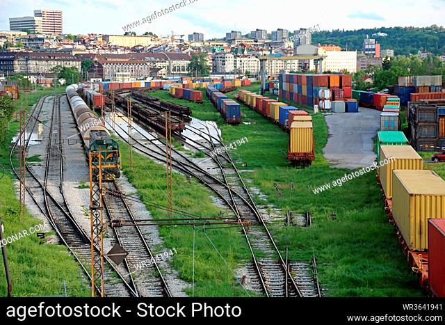 Rail Yard Railroad Tracks for Sorting Rolling Stock