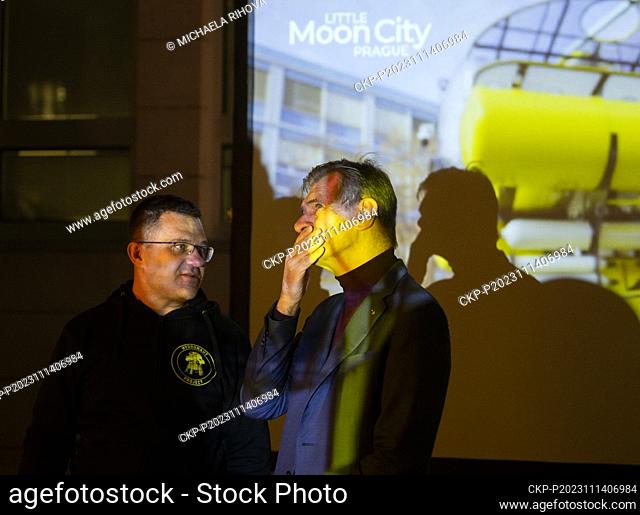 Mathematician Miroslav Rozloznik, left, and Italian astronaut Paolo Nespoli attend a press conference on occasion of official opening of training and research...
