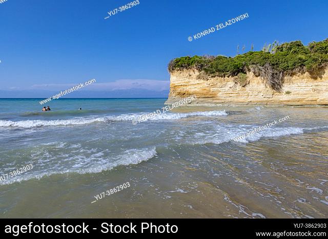 Apotripiti Beach in Sidari settlement in the northern part of the island of Corfu, Greece