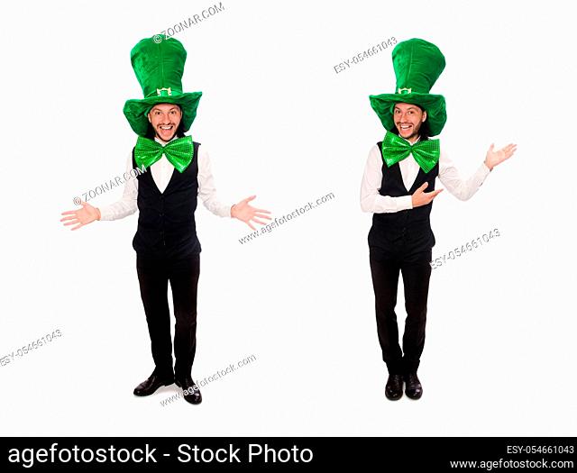 The funny man in saint patrick holiday concept