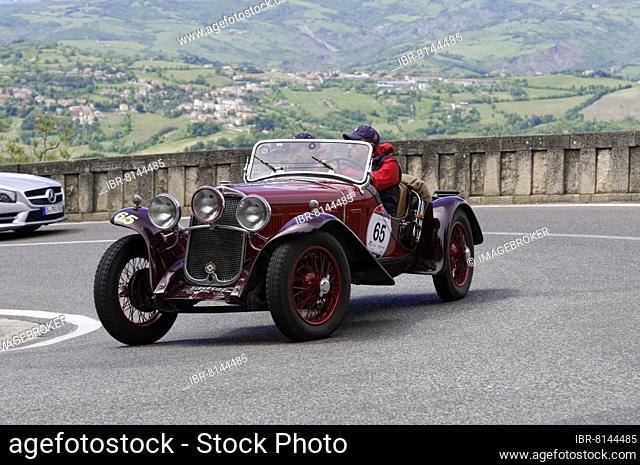 Mille Miglia 2014, No. 65 FIAT Siata 514 MM built in 1930 Vintage car race. San Marino, Italy, Europe
