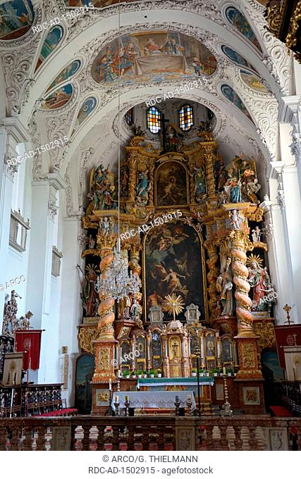 high altar, Church of Braunau-Ranshofen, former collegiate church, Castle Ranshofen, former monastery of Augustiner-Chorherren, CanReg, Braunau am Inn