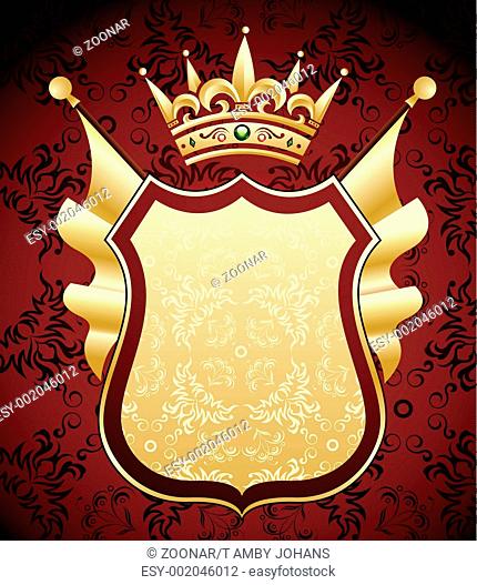 Red and gold coat of arms design