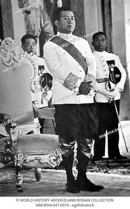 Norodom Sihanouk 1922 – 2012; King of Cambodia from 1941 to 1955 and from 1993 to 2004. effective ruler of Cambodia from 1953 to 1970