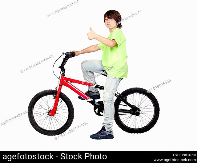 Funny child practicing bike