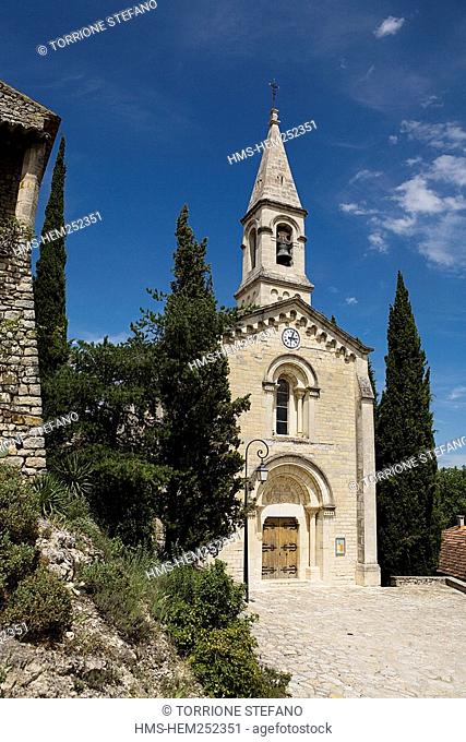 France, Gard, La Roque sur Ceze, labelled Les Plus Beaux Villages de France The Most Beautiful Villages of France, the church