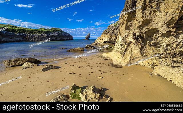 Beach of Buelna, Coastline and Cliffs, Cantabrian Sea, Buelna, Llanes, Asturias, Spain, Europe
