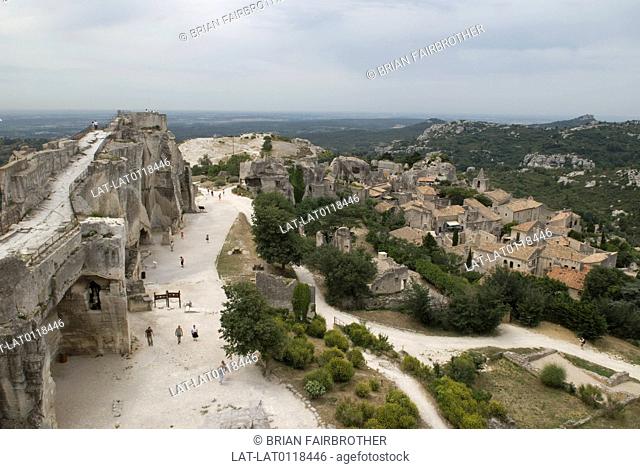 Les Baux-de-Provence is in the Alpilles. It is believed that the site was inhabited as far back as 6000BC. The Chateau des Baux dates back to the 10th century