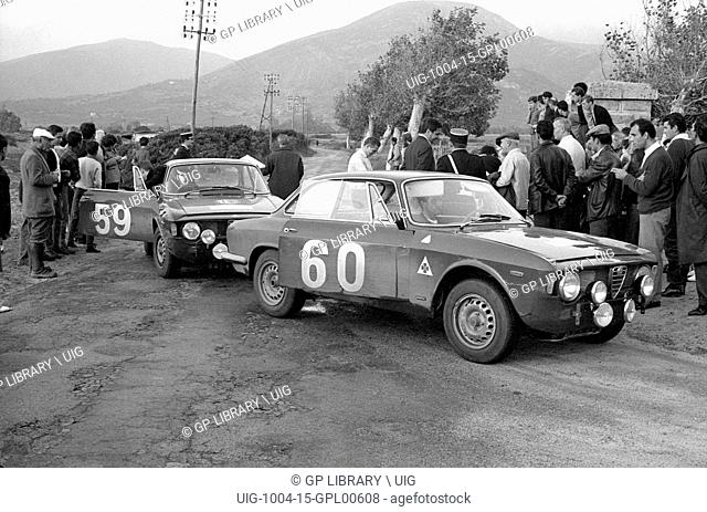 Alfa Romeo GTAs in the Corsica rally, 1965