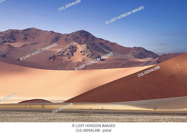 View of giant sand dunes, Sossusvlei National Park, Namibia