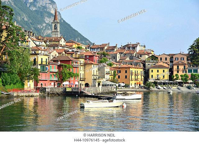 The pretty lake front village of Varenna on Lake Como in northern Italy