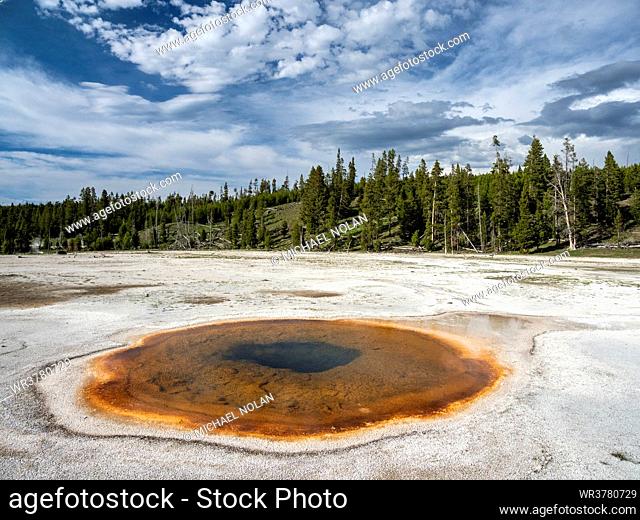 Chromatic Pool, in the Norris Geyser Basin area, Yellowstone National Park, UNESCO World Heritage Site, Wyoming, United States of America, North America