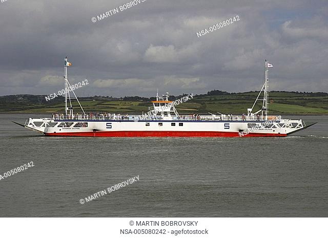 ferry crossing river Shannon in Ireland