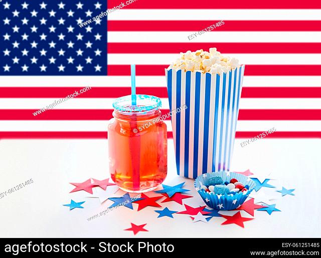 food and drink on american independence day party