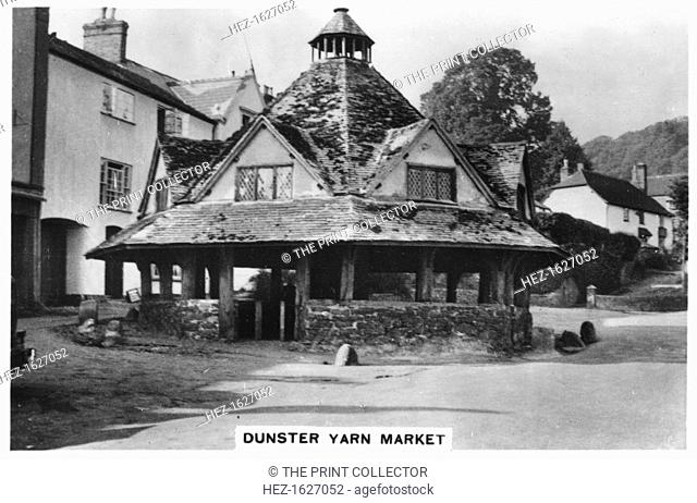 Dunster Yarn market, 1936. Sights of Britain, second series of 48 cigarette cards, issued with Senior Service, Junior Member, and Illingworth cigarettes