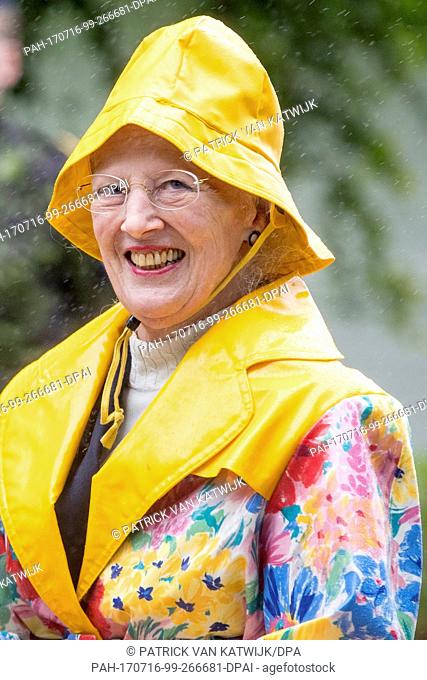 Queen Margrethe of Denmark attends the Ringsted horse ceremony during their annual summer vacation at Grasten Slot, Denmark, 16 July 2017
