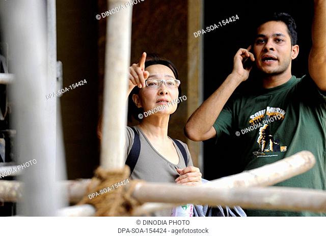 Worried relatives backside of Oberoi Trident hotel ; after terrorist attack by Deccan Mujahideen on 26th November 2008 in Bombay Mumbai ; Maharashtra ; India NO...