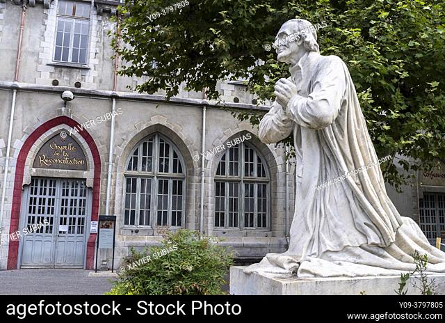 Priest statue, Sanctuary of Lourdes, Lourdes, Hautes-Pyrenees department, Occitanie, France