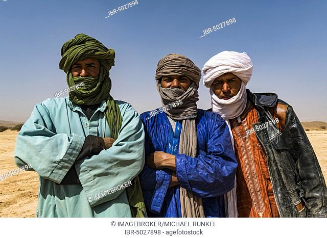 Tuaregs posing, near Tamanrasset, Algeria, Africa
