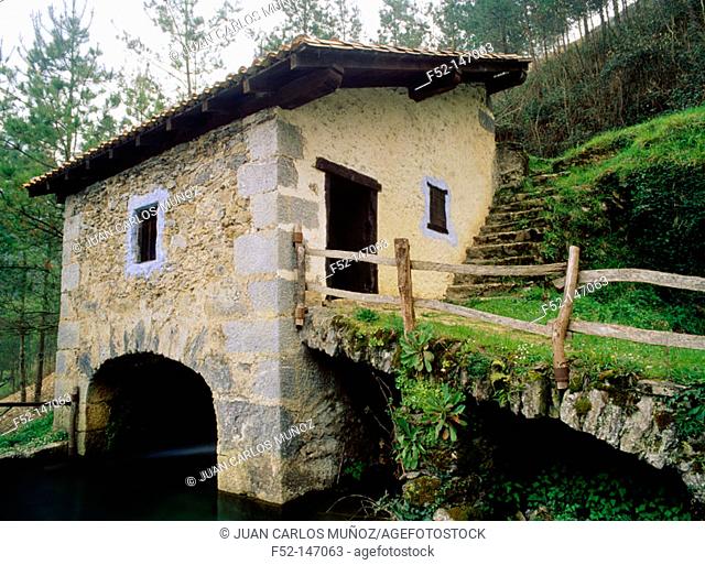 Water mill in Lastur. Guipúzcoa. Euskadi, Spain