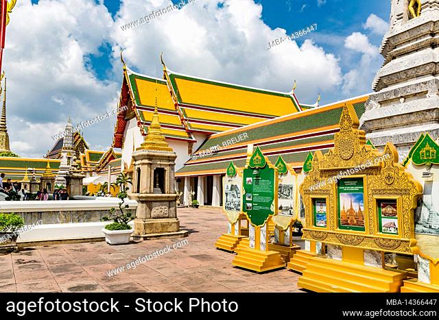 courtyard, temple complex Wat Pho, temple of the reclining Buddha, Bangkok, Thailand, Asia