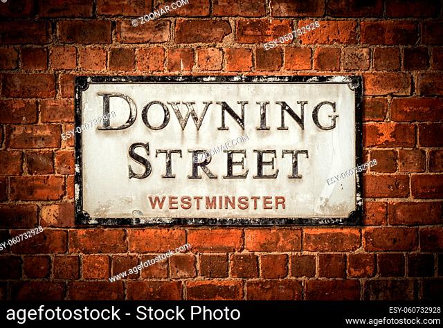 A Sign For Downing Street, Official Residence Of The British Prime Minister, In Westminster, London