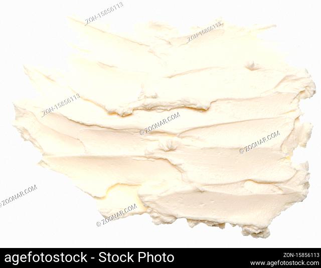 Cream cheese on white background
