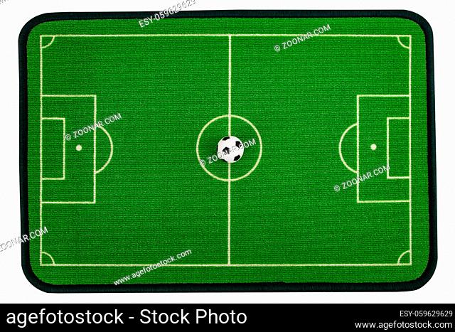 Soccer field from above isolated on white background
