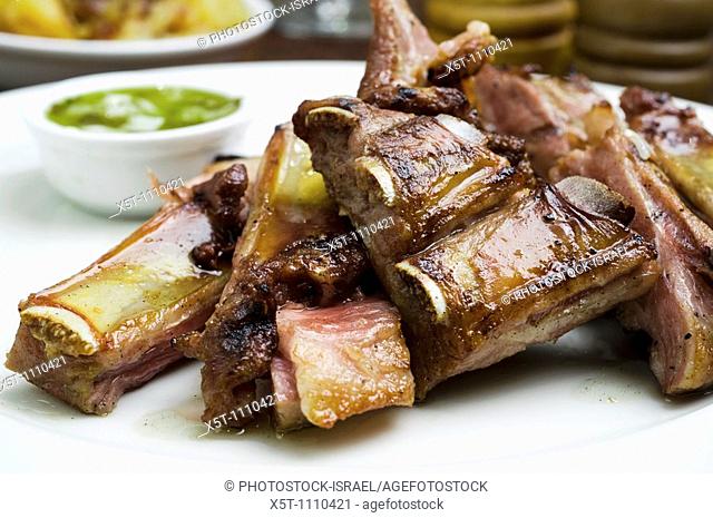 Beef rib Asado South American traditional dish in Argentina, Uruguay, Chile, and Paraguay