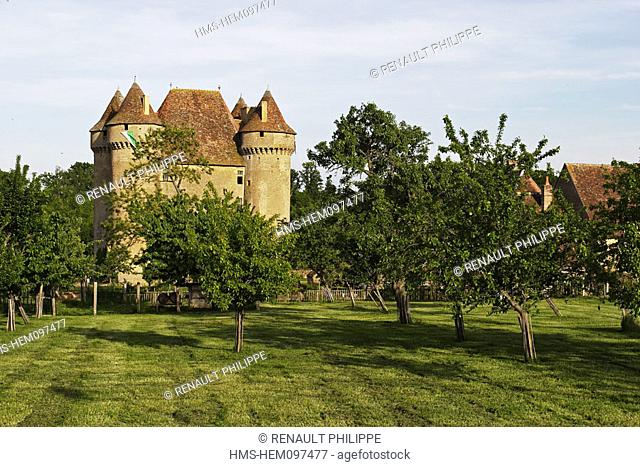 France, Indre (36), George Sand's Berry, Sarzay, 14th century feudal castle