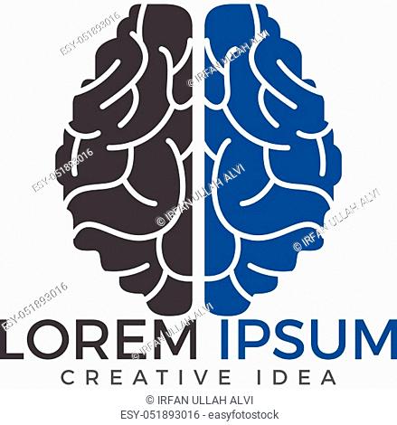 Brainstorm power thinking brain Logotype icon