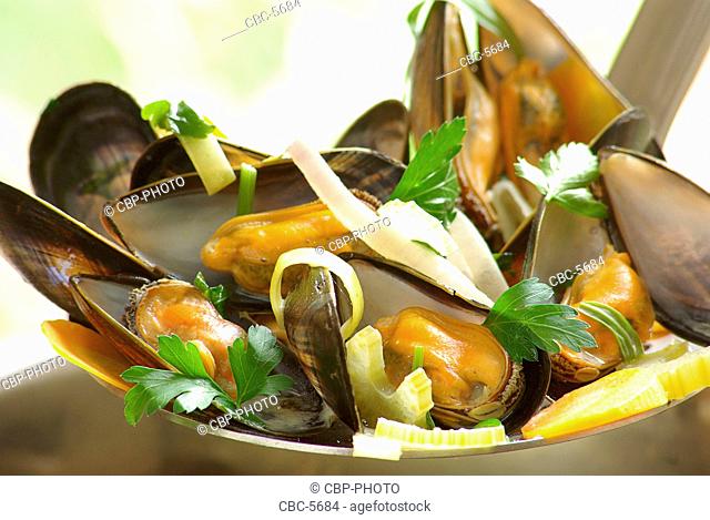 Cooked Mussels With Parsley