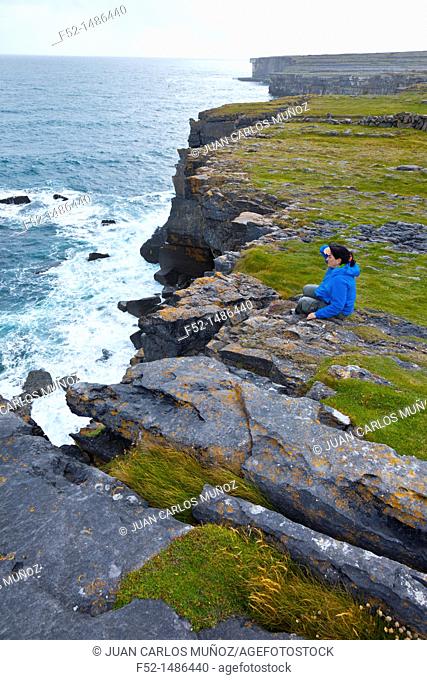 Dún Duchathair - Black Fort Cliffs  Inishmore Island, Aran Islands, Galway County, West Ireland, Europe
