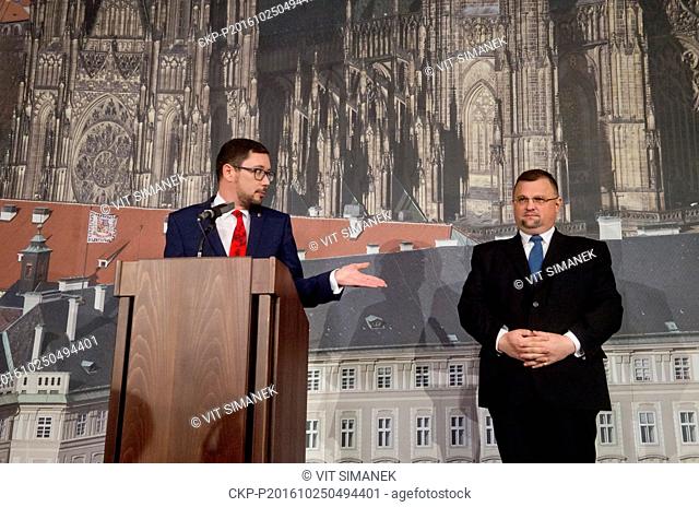 *** FILE PHOTO FROM OCTOBER 25TH, 2016*** Jindrich Forejt, right, head of the Czech Presidential Office Protocol Department