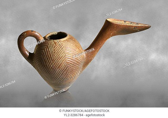 Bronze Age Anatolian terra cotta side spouted pitcher with bill shaped end - 19th to 17th century BC - Kültepe Kanesh - Museum of Anatolian Civilisations