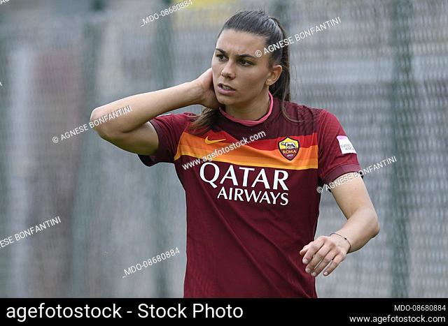 Roma woman footballer Agnese Bonfantini during the match Roma-Juventus in the tre fontane stadium. Rome (Italy), May 16th, 2021