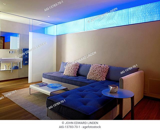 Open plan living room in Odyssey House, Carmel, California, USA