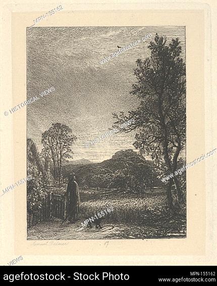 The Skylark. Artist: Samuel Palmer (British, London 1805-1881 Redhill, Surrey); Date: 1850; Medium: Etching on chine collé; seventh or eighth state of eight;...