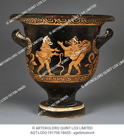 Apulian Red-Figure Bell Krater, Attributed to the Adolphseck Painter, Taras, Apulia, South Italy, 4th century B.C., Terracotta, 27.5 × 28