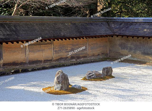 Japan, Kyoto, Ryoan-ji Temple, rock garden,