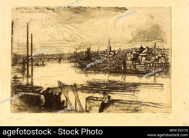 Author: Francis Seymour Haden. Battersea Reach - 1863 - Francis Seymour Haden English, 1818-1910. Etching with drypoint on ivory Japanese paper