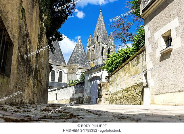 France, Indre et Loire, Loches, the collegiate church Saint Ours roman and gothic style, dated 11th and 12th century