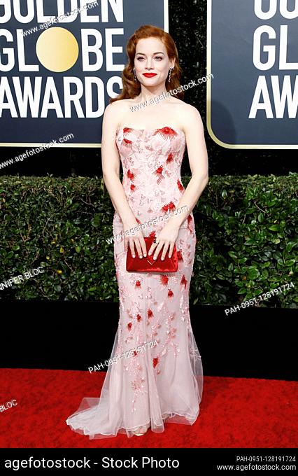 Jane Levy attending the 77th Annual Golden Globe Awards at The Beverly Hilton Hotel on January 5, 2020 in Beverly Hills, California. | usage worldwide